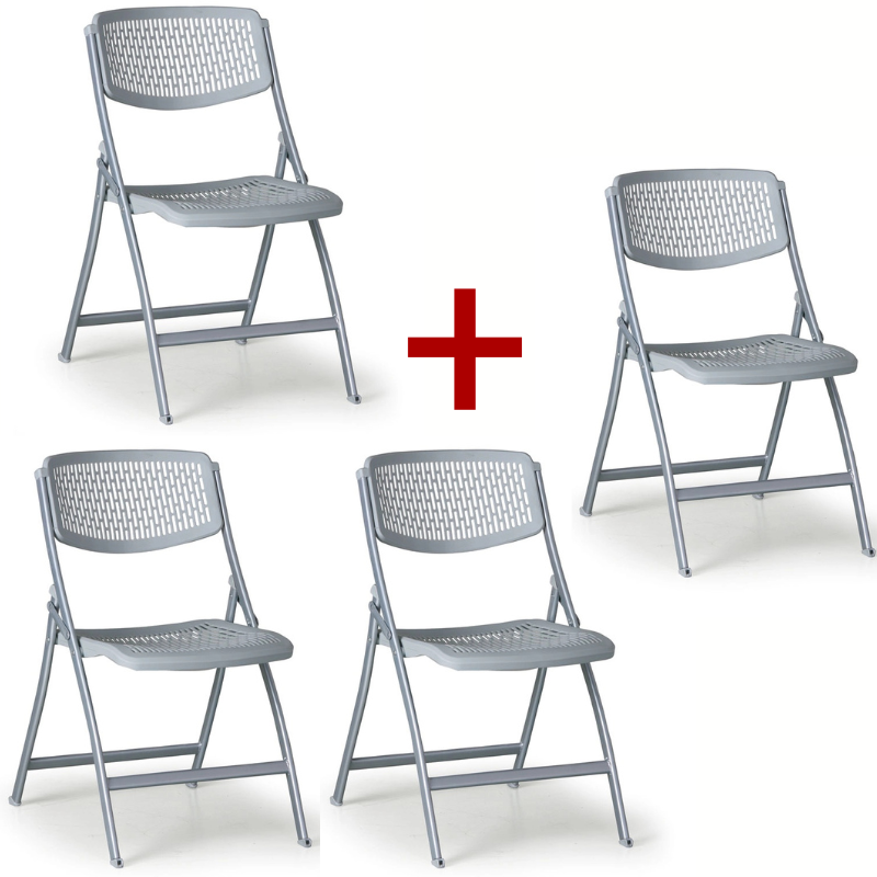 B2B Partner Klappstuhl CLICK 3+1 GRATIS, grau