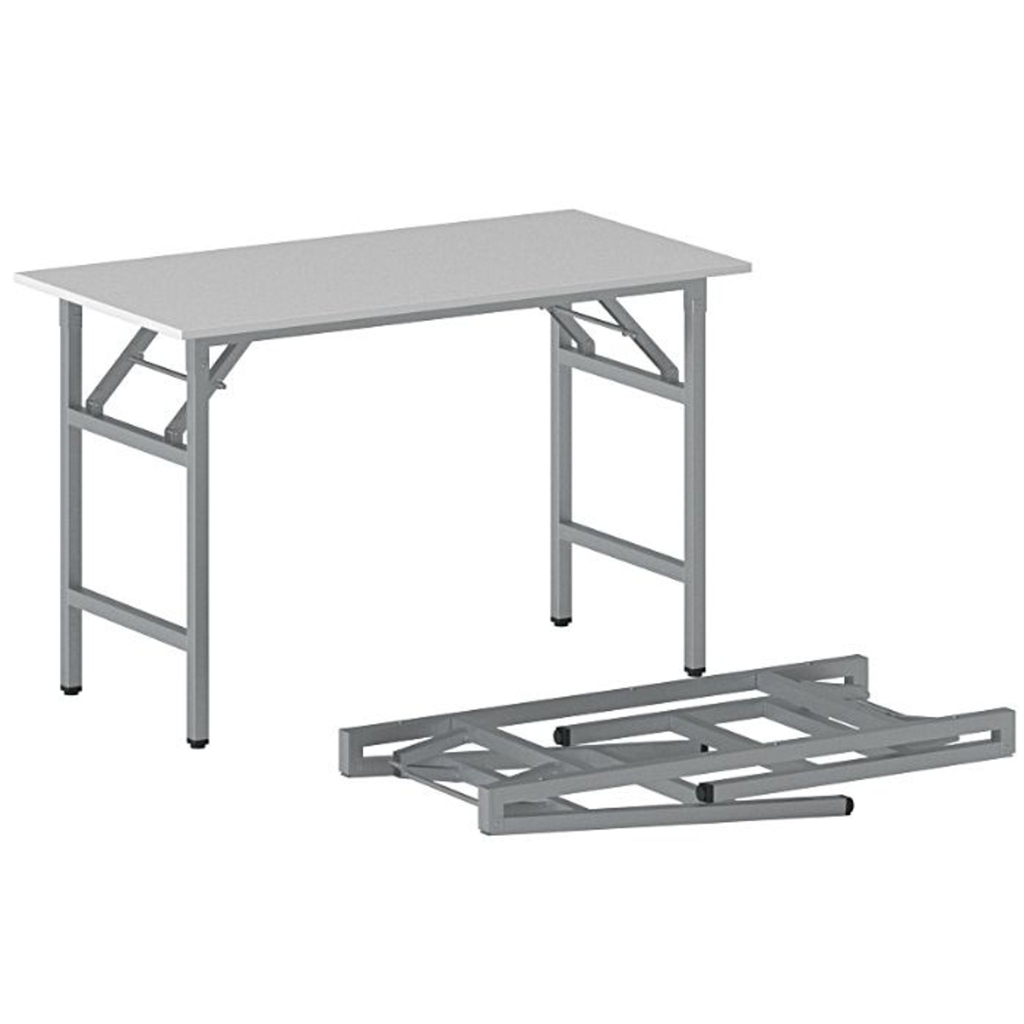 Klapptisch FAST READY, 120x60 cm, graues Gestell, grau