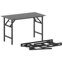 Klapptisch FAST READY, 120x60 cm, schwarzes Metallgestell, Graphit
