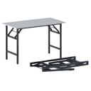 Klapptisch FAST READY, 120x60 cm, schwarzes Metallgestell, grau