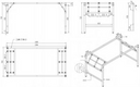 Klapptisch FAST READY, 160x80 cm, schwarzes Gestell, Graphit
