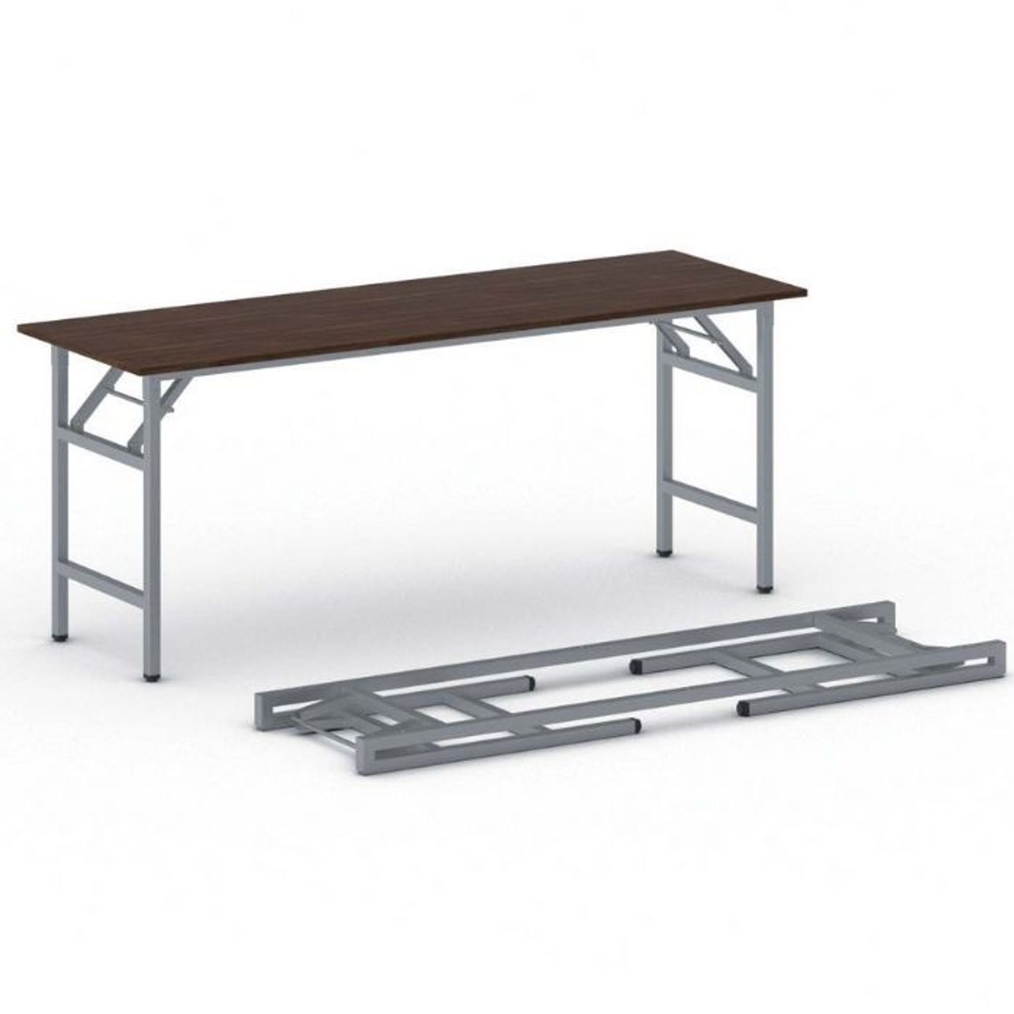Klapptisch FAST READY, 170x50 cm, graues Gestell, Nussbaum