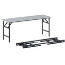Klapptisch FAST READY, 170x50 cm, schwarzes Metallgestell, grau