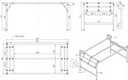 Klapptisch FAST READY, 180x90 cm, schwarzes Gestell, Graphit