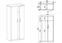 Kleiderschrank ARRISTO LUX mit Ausschub, 800 x 400 x 1836 mm, Nussbaum