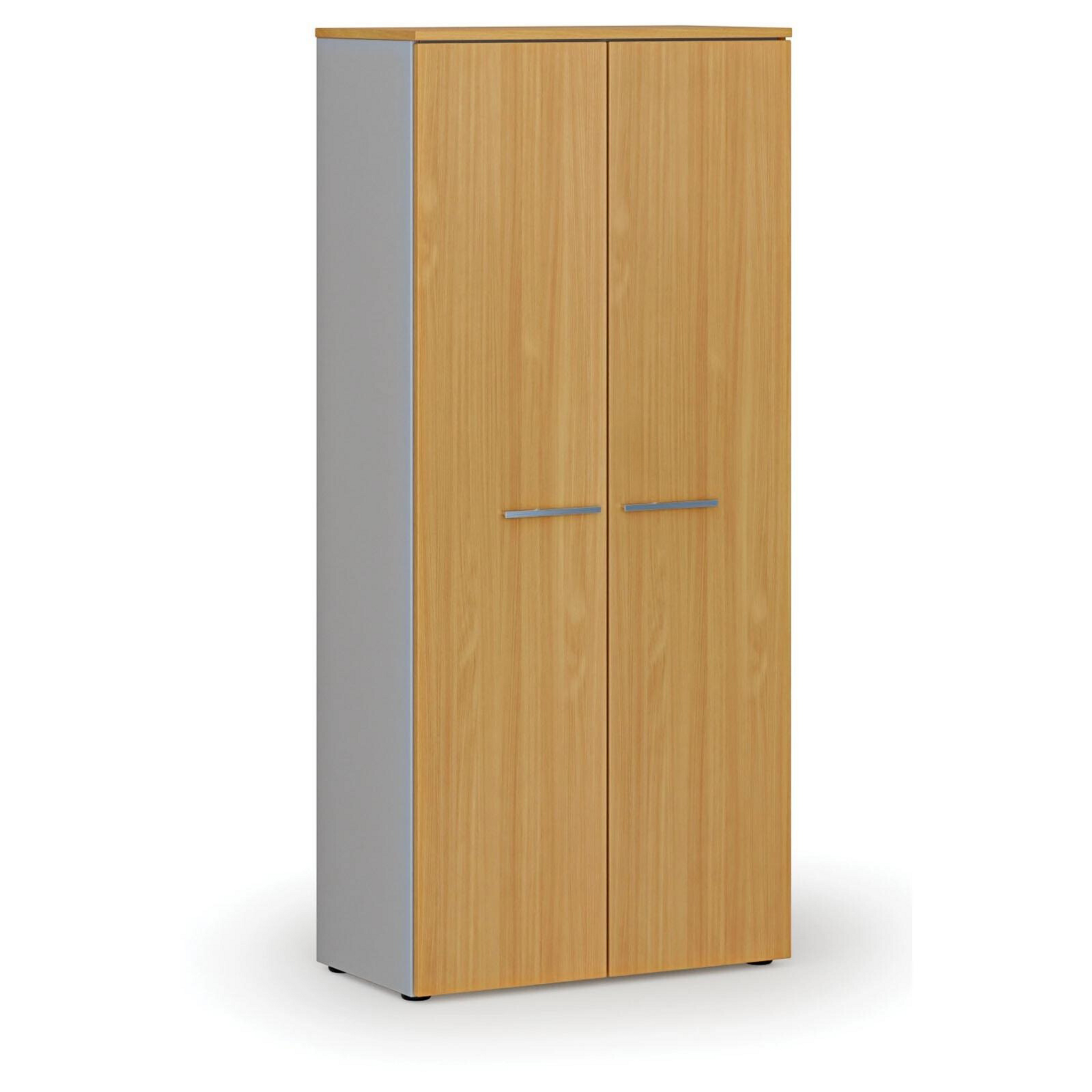 Kleiderschrank mit Auszug PRIMO GRAY, 1781 x 800 x 420 mm, grau/Buche