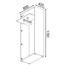 Kleiderschrank mit Auszug PRIMO GRAY, 800 x 420 x 1781 mm, grau/Nussbaum