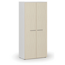 Kleiderschrank mit Auszug PRIMO WHITE, 800 x 420 x 1781 mm, Weiß/Birke