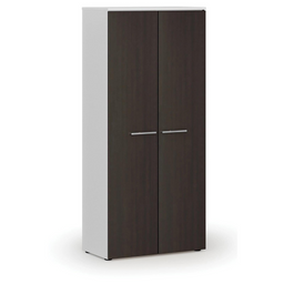 Kleiderschrank mit Auszug PRIMO WHITE, 800 x 420 x 1781 mm, weiß/Wenge