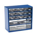 Kleinteilemagazin aus Metall, 306 x 155 x 282 mm, 15x S, 2x M, 1x L