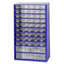 Kleinteilemagazin aus Metall, 306 x 155 x 552 mm, 45x S, 2x M, 1x L