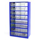 Kleinteilemagazin aus Metall, 306 x 155 x 552 mm, 8x M, 4x L
