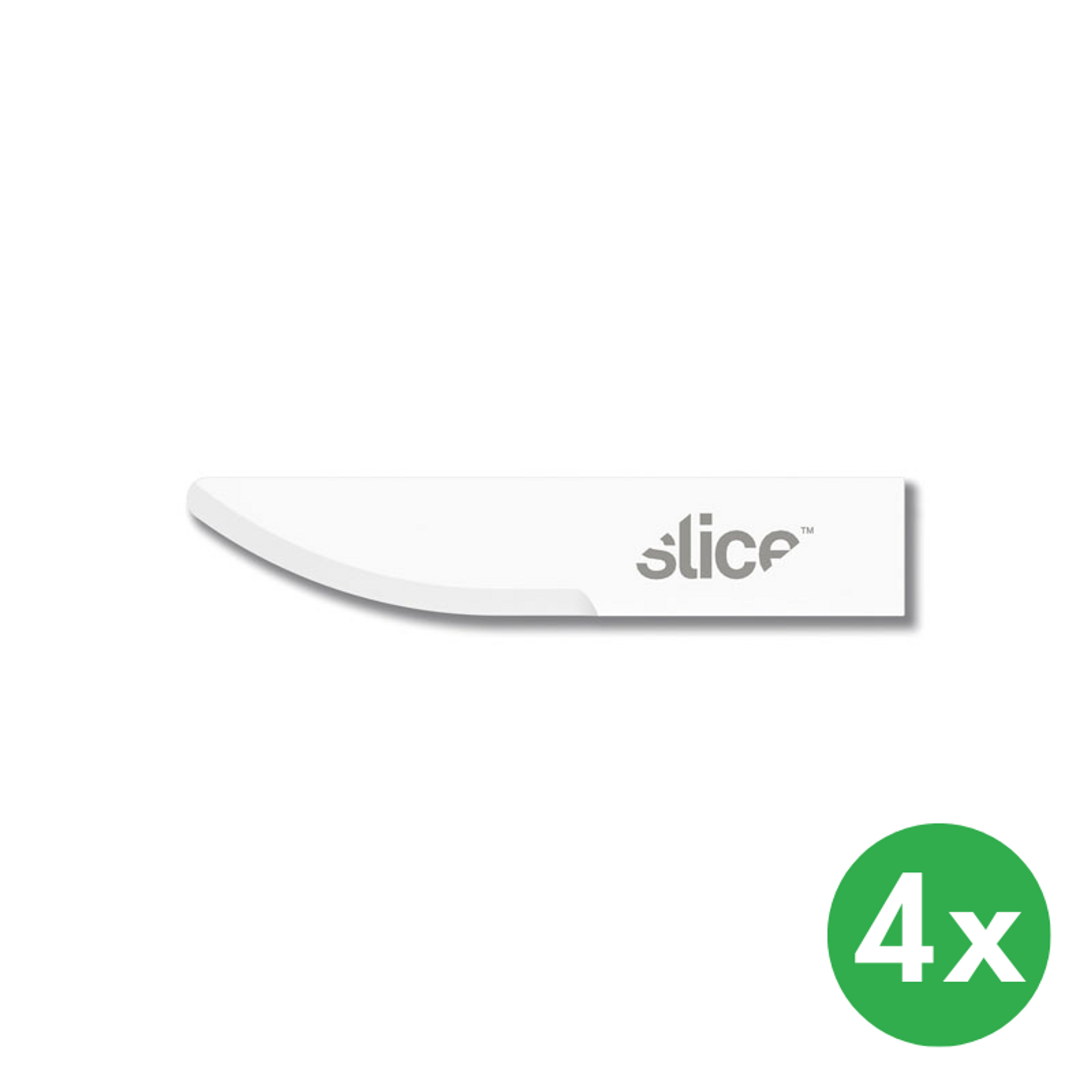 Klingen für Modelliermesser, gebogen mit abgerundeter Spitze, 4 Stück