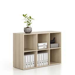 Knihovna FRAME, nízká, 3 sloupce, 881 x 1299 x 450 mm, dub přírodní