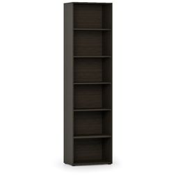 Knihovna INTEGRO vyšší, 2300 x 600 x 400 mm, 5 polic, wenge