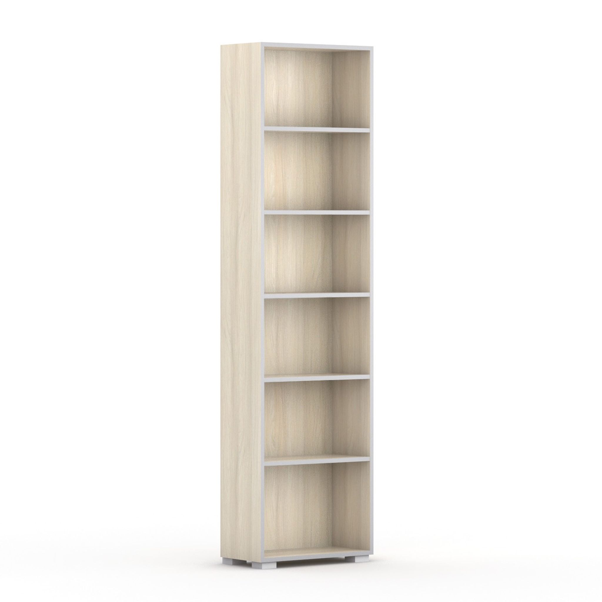 Knihovna SILVER LINE, 1 sloupec, 2230 x 600 x 400 mm, dub přírodní