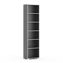 Knihovna SILVER LINE, 1 sloupec, 2230 x 600 x 400 mm, grafit