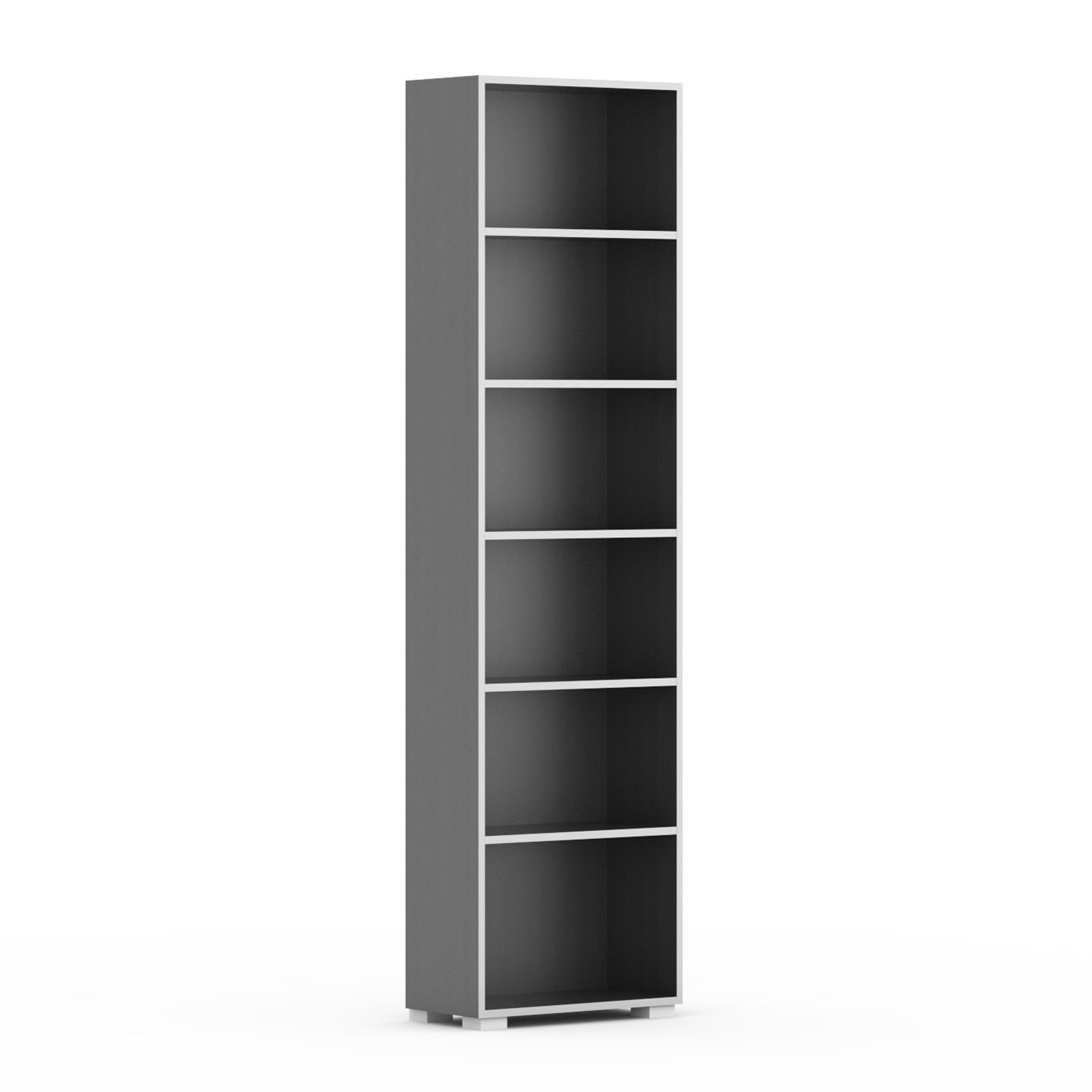 Knihovna SILVER LINE, 1 sloupec, 2230 x 600 x 400 mm, grafit
