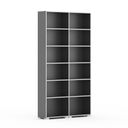 Knihovna SILVER LINE, 2 sloupce, 2230 x 1200 x 400 mm, grafit
