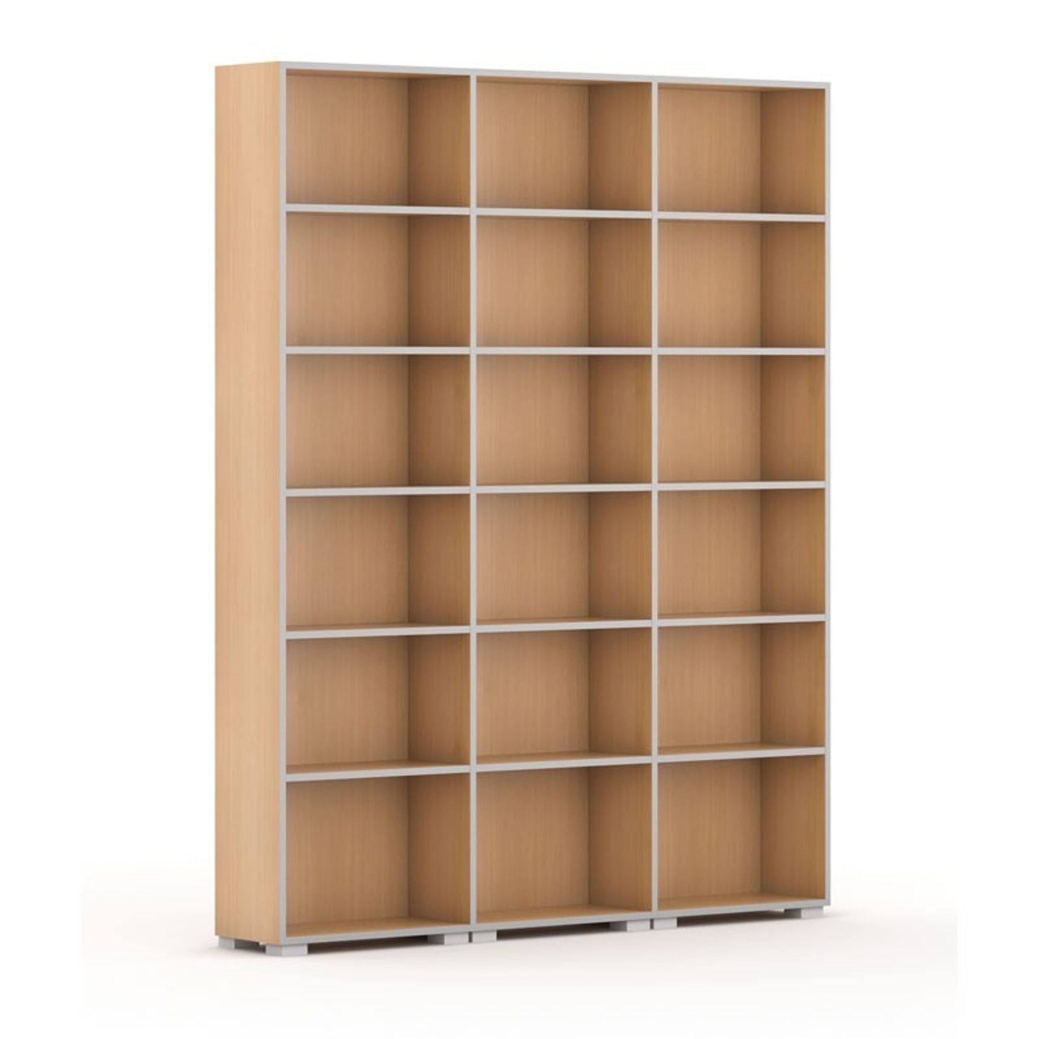 Knihovna SILVER LINE, 3 sloupce, 2230 x 1800 x 400 mm, buk