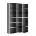 Knihovna SILVER LINE, 3 sloupce, 2230 x 1800 x 400 mm, grafit