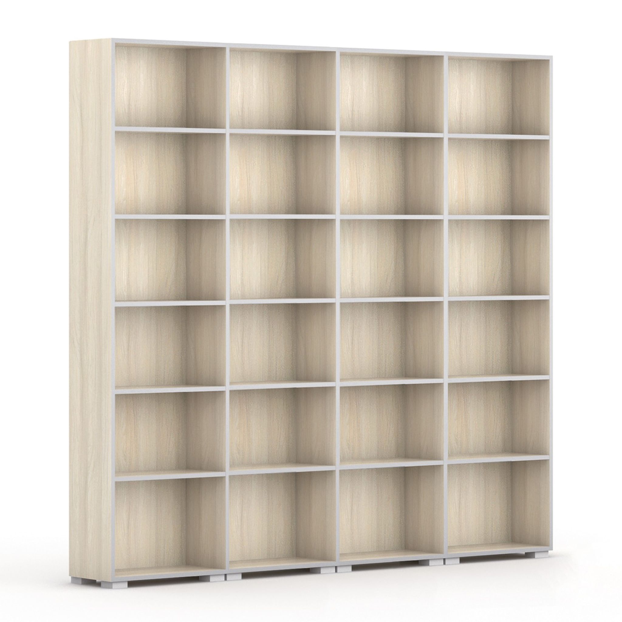 Knihovna SILVER LINE, 4 sloupce, 2230 x 2400  x 400 mm, dub přírodní