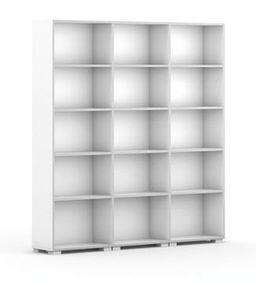 Knihovna SILVER LINE, bílá, 3 sloupce, 1865 x 1800 x 400 mm