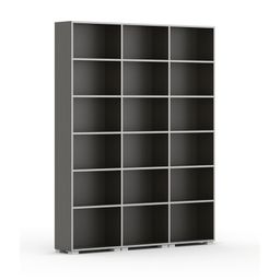 Knihovna SILVER LINE, wenge, 3 sloupce, 2230 x 1800 x 400 mm