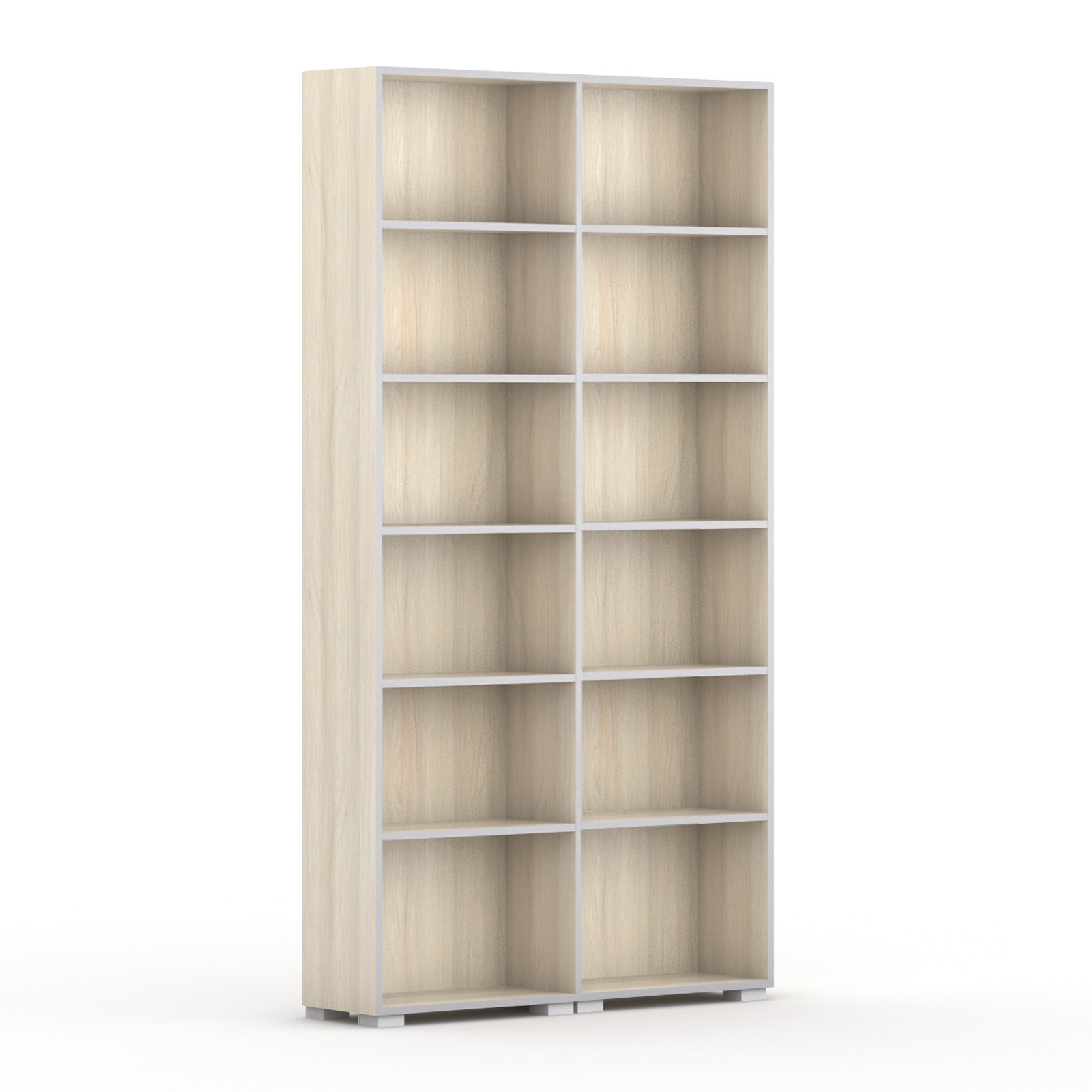 Fotografia produktu: Knižnica SILVER LINE, 2 stĺpce, 2230 x 1200 x 400 mm, dub prírodný