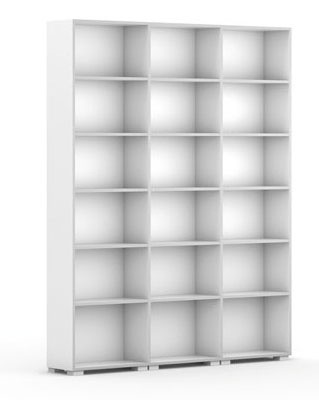 Fotografia produktu: Knižnica SILVER LINE, 3 stĺpce, 2230 x 1800 x 400 mm, biela