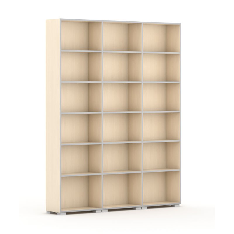 Fotografia produktu: Knižnica SILVER LINE, 3 stĺpce, 2230 x 1800 x 400 mm, breza
