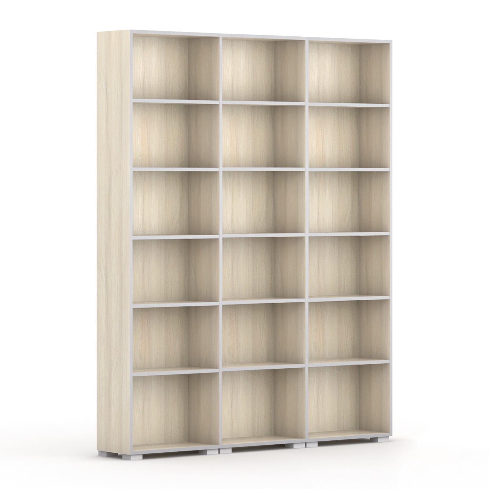 Fotografia produktu: Knižnica SILVER LINE, 3 stĺpce, 2230 x 1800 x 400 mm, dub prírodný