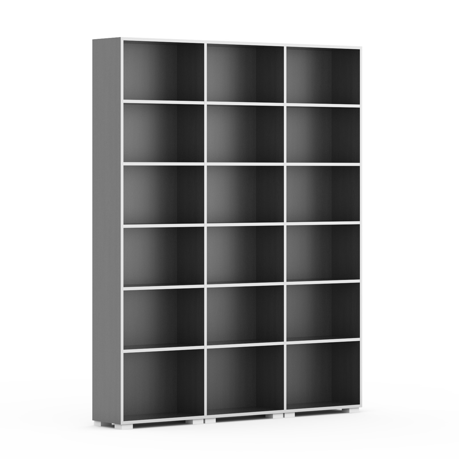 Fotografia produktu: Knižnica SILVER LINE, 3 stĺpce, 2230 x 1800 x 400 mm, grafit