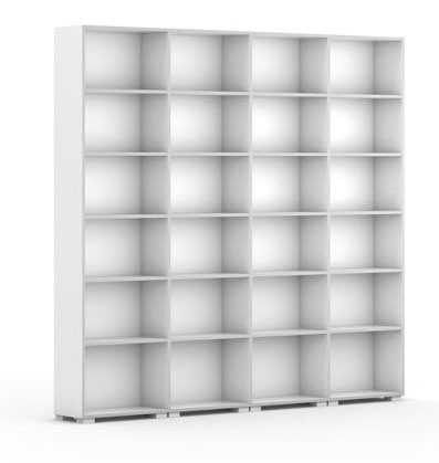 Fotografia produktu: Knižnica SILVER LINE, 4 stĺpce, 2230 x 2400 x 400 mm, biela