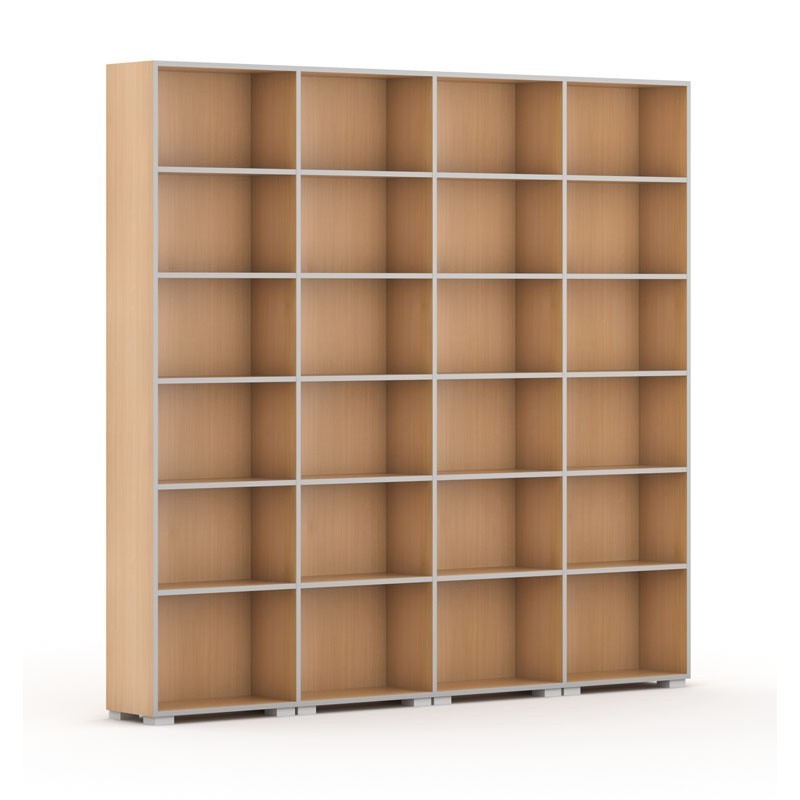 Fotografia produktu: Knižnica SILVER LINE, 4 stĺpce, 2230 x 2400 x 400 mm, buk