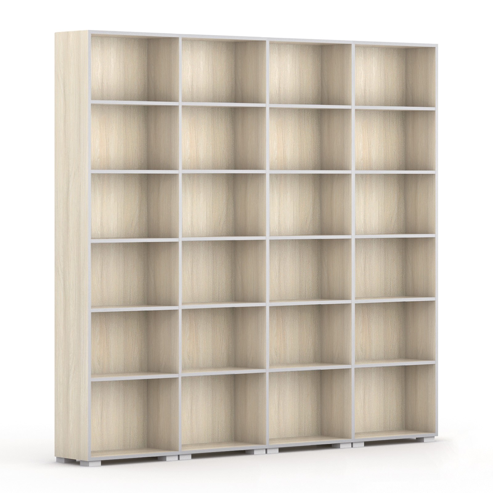 Fotografia produktu: Knižnica SILVER LINE, 4 stĺpce, 2230 x 2400 x 400 mm, dub prírodný
