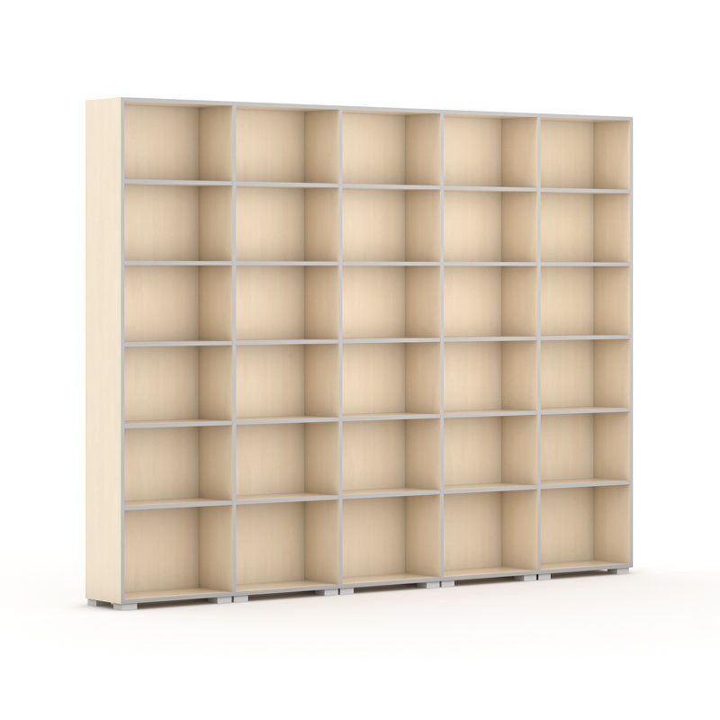 Fotografia produktu: Knižnica SILVER LINE, 5 stĺpcov, 2230 x 3000 x 400 mm, breza