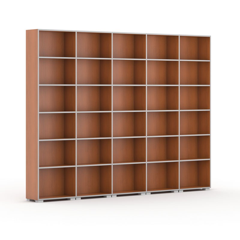 Fotografia produktu: Knižnica SILVER LINE, 5 stĺpcov, 2230 x 3000 x 400 mm, čerešňa