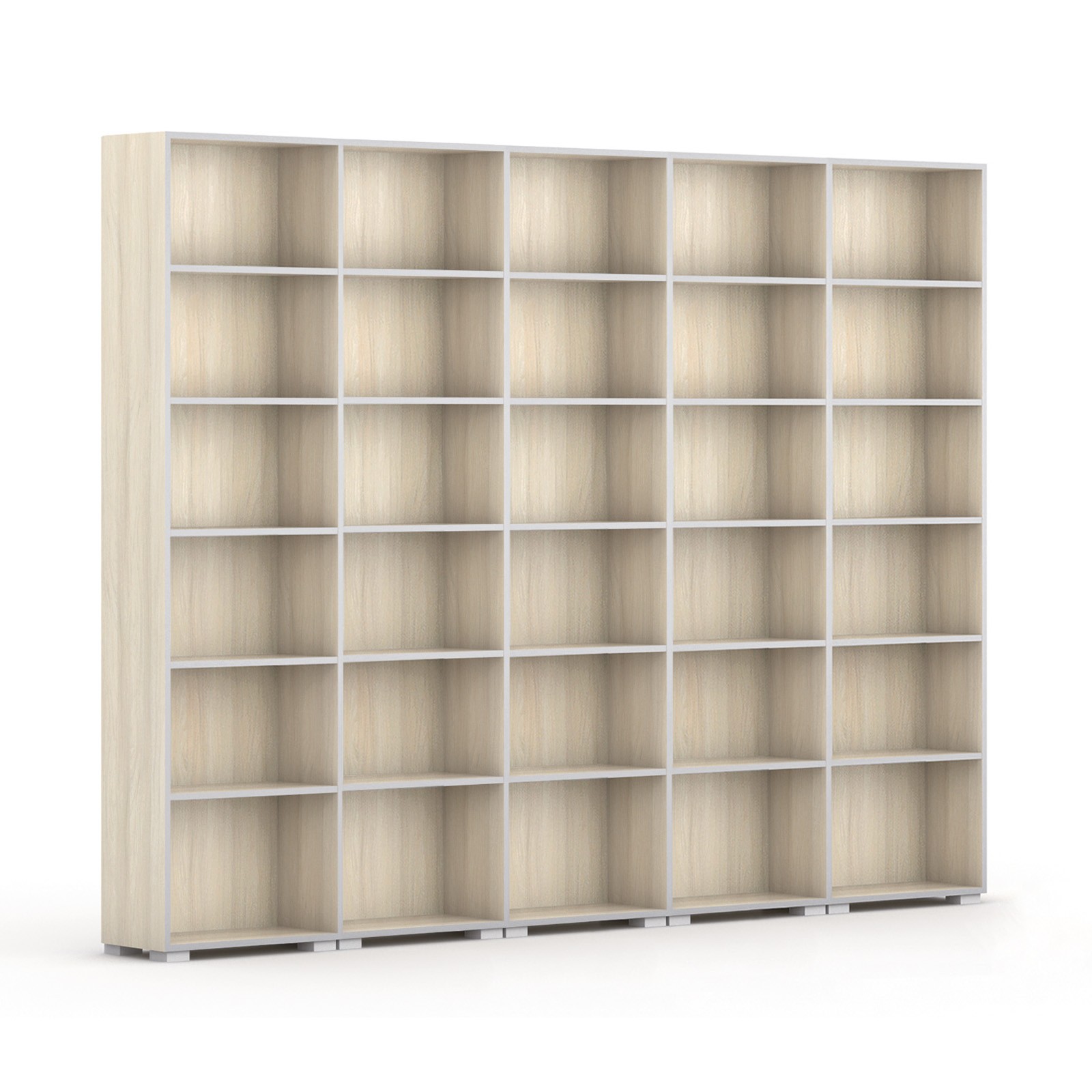 Fotografia produktu: Knižnica SILVER LINE, 5 stĺpcov, 2230 x 3000 x 400 mm, dub prírodný