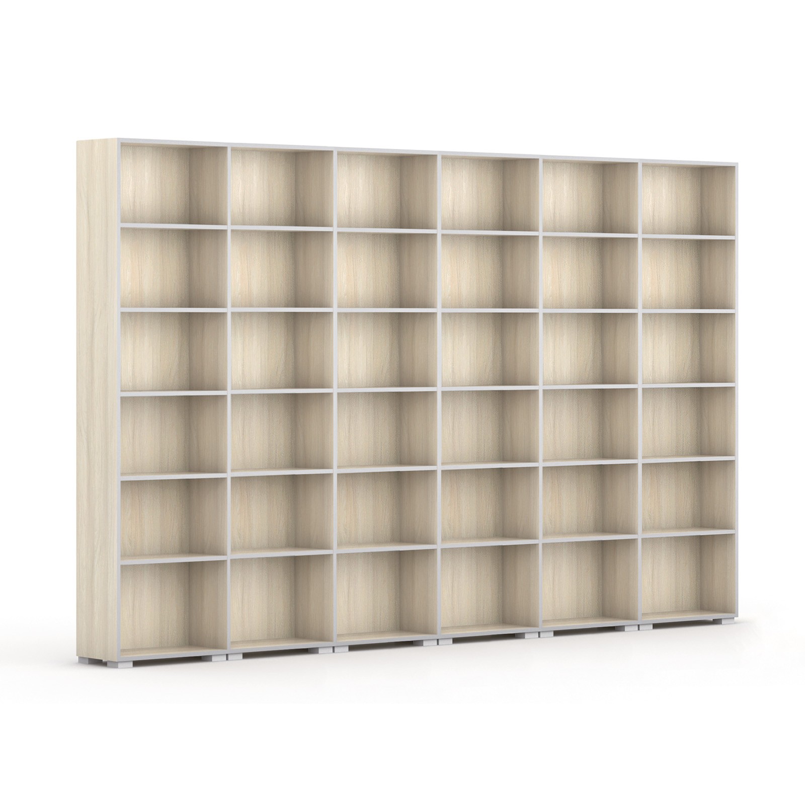 Fotografia produktu: Knižnica SILVER LINE, 6 stĺpcov, 2230 x 3600 x 400 mm, dub prírodný