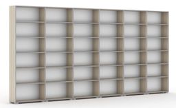 Knižnica SILVER LINE, dub prírodný, 6 stĺpcov, 2230 x 4800 x 400 mm