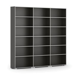 Knižnica SILVER LINE, wenge, 3 stĺpce, 2230 x 2400 x 400 mm