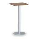 Koktailový stôl OLYMPO II, 660x660 mm, sivá podnož, doska orech