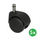 Kolečka pro kancelářské židle, 50 mm, pro měkké podlahy, 5 ks