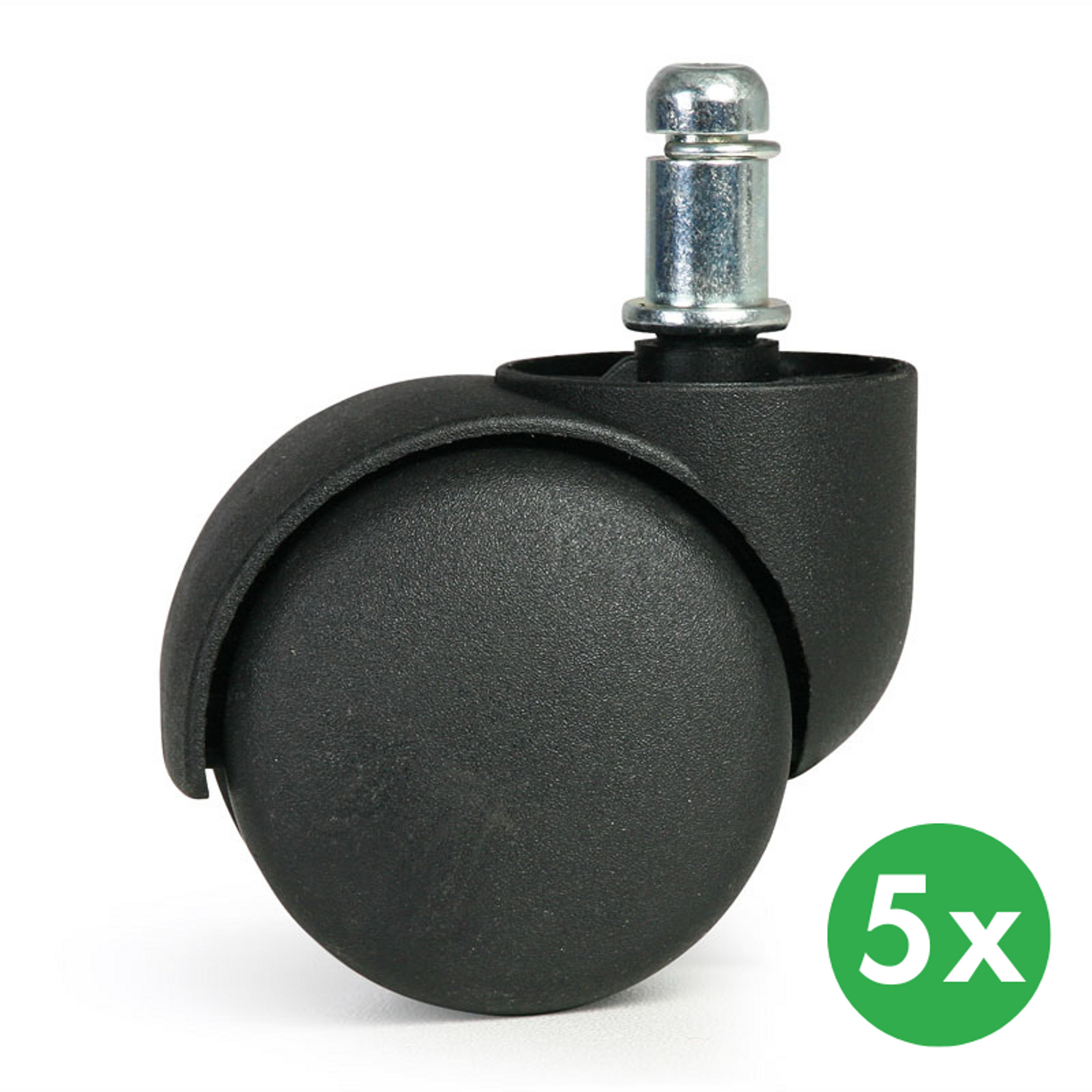 Kolečka pro kancelářské židle, 50 mm, pro měkké podlahy, sada 5 ks