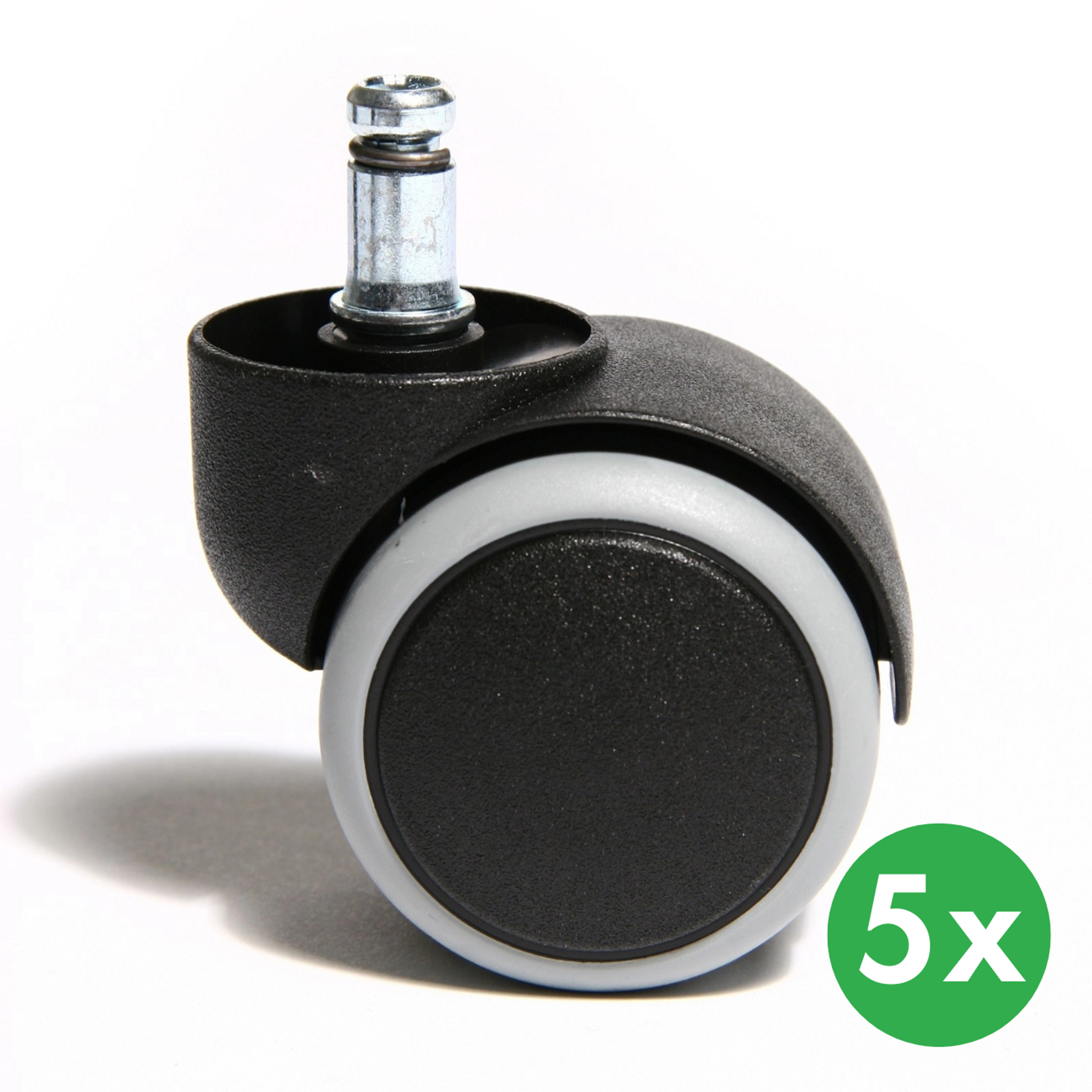 Kolečka pro kancelářské židle, 50 mm, pro tvrdé podlahy, 5 ks