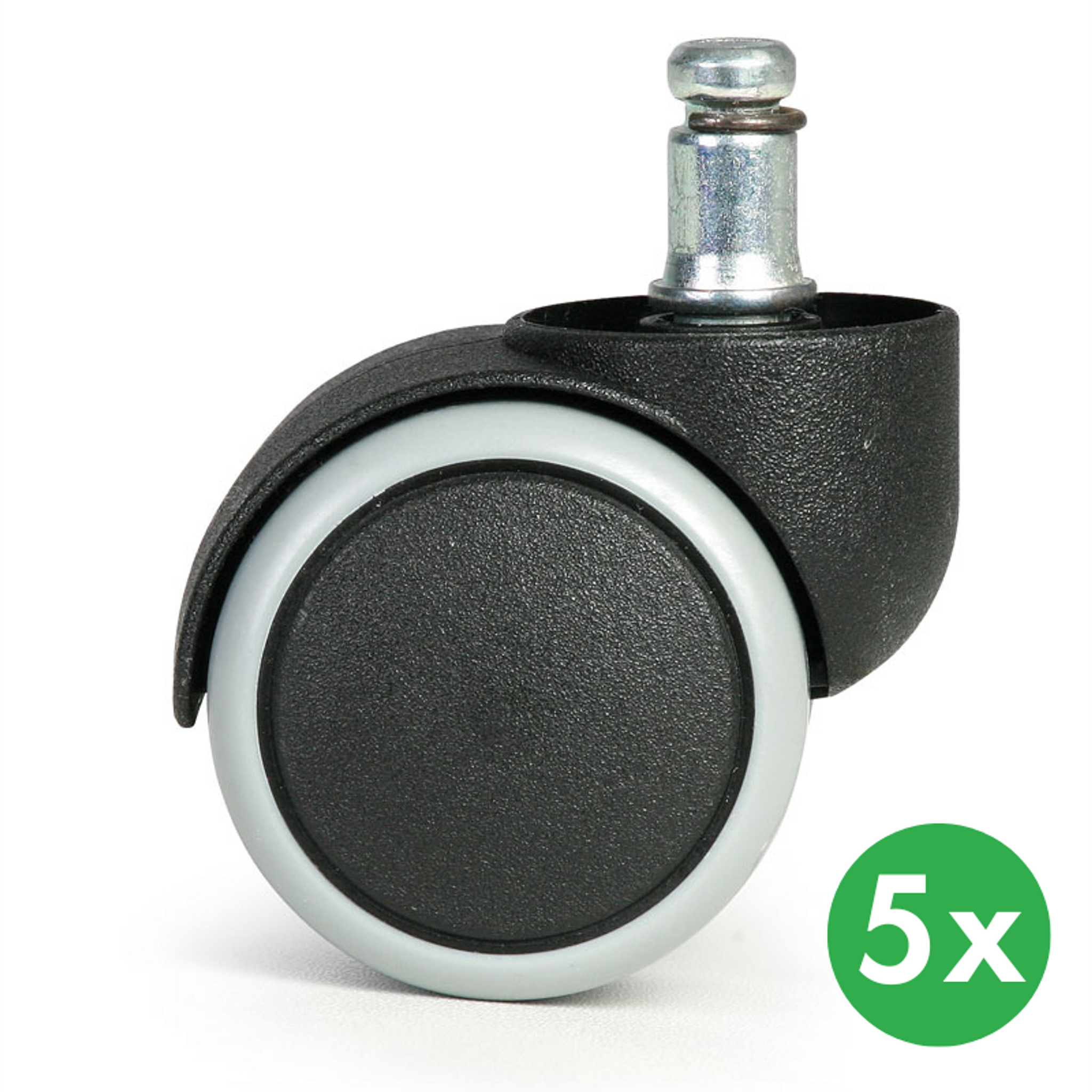 Kolečka pro kancelářské židle, 50 mm, pro tvrdé podlahy, sada 5 ks