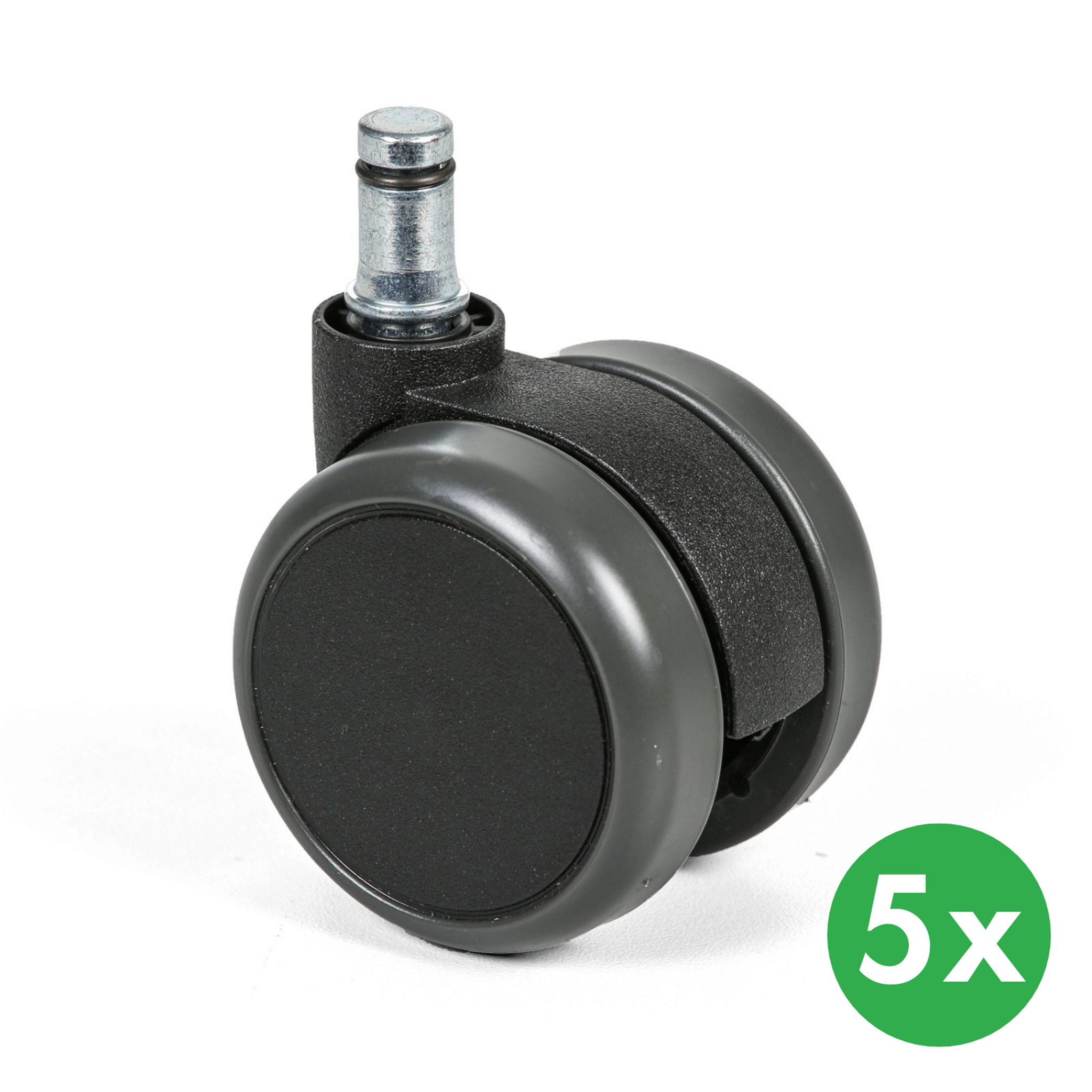 Kolečka pro kancelářské židle, 60 mm, pro tvrdé podlahy, sada 5 ks