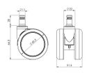 Kolieska pre kancelárske stoličky, 60 mm, pre mäkké podlahy, súprava 5 ks