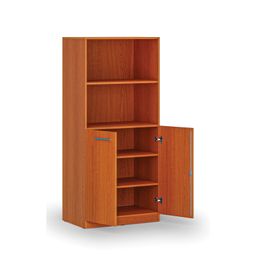 Kombi-Aktenschrank PRIMO, 800 x 500 x 1781 mm, Kirschbaum